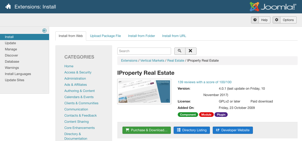 IProperty Install from Web
