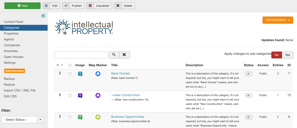 IProperty Categories