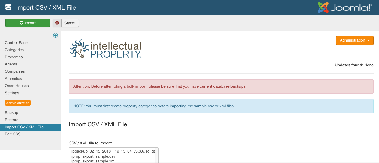 Figure A: IProperty Importer