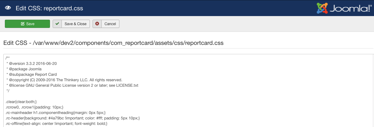Report Card CSS