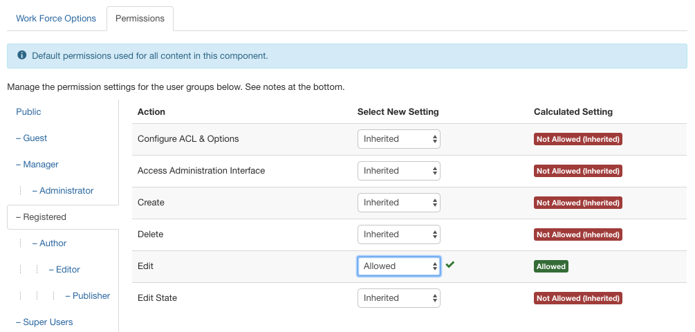 Work Force Permissions